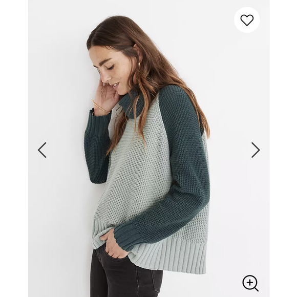 Madewell Sweaters - Madewell Colorblock Turtleneck Cross-Back Sweater